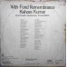 Kishore Kumar With Remembrance PMLP 1349 Bollywood LP Vinyl Record