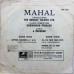Mahal TAE 1315 Bollywood Movie EP Vinyl Record